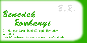 benedek romhanyi business card